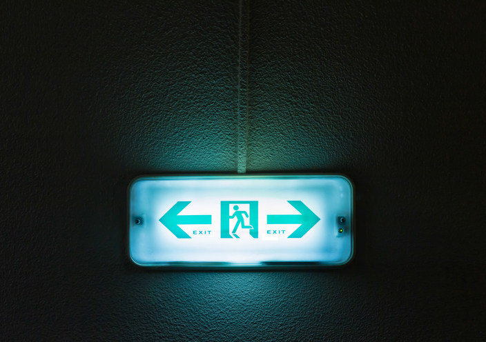 green exit sign