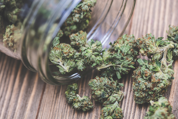 marijuana spilling out of jar