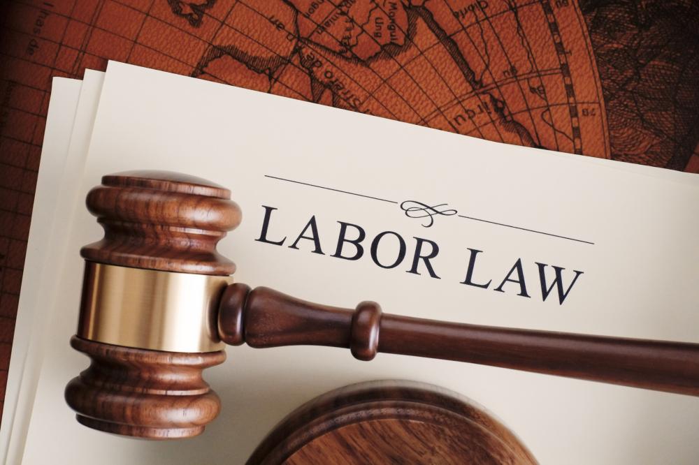gavel on top of paper titled "labor law"