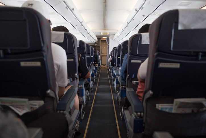 interior of passenger airplane