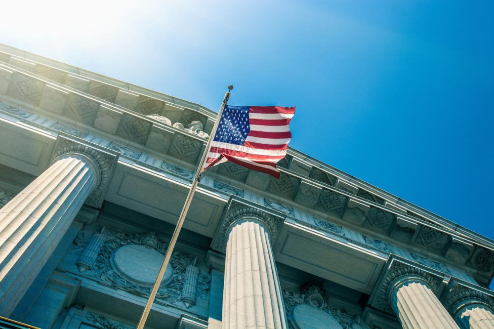 government building with United States flag