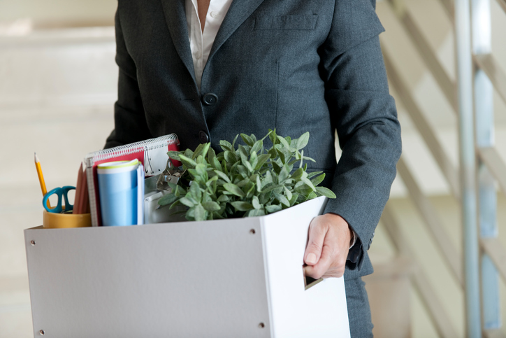 former employee leaves with box of personal items