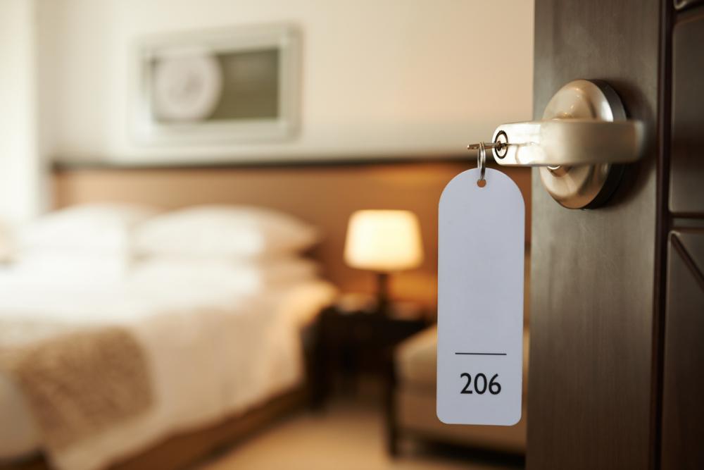 Entering a hotel room