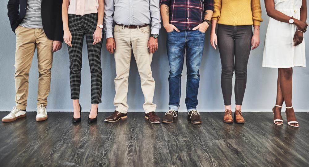 group of diverse employees with different dress styles