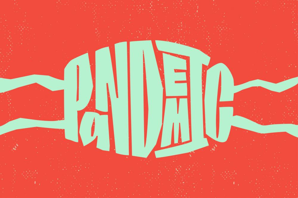 Pandemic text - protective medical mask