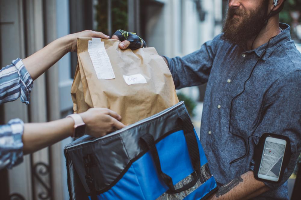 man delivering food